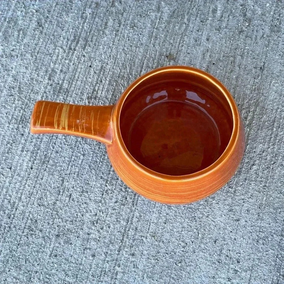 Esmond Pottery Orange MCM Bowl Dish Ovenproof Vintage 60s Crock - Picture 2 of 4